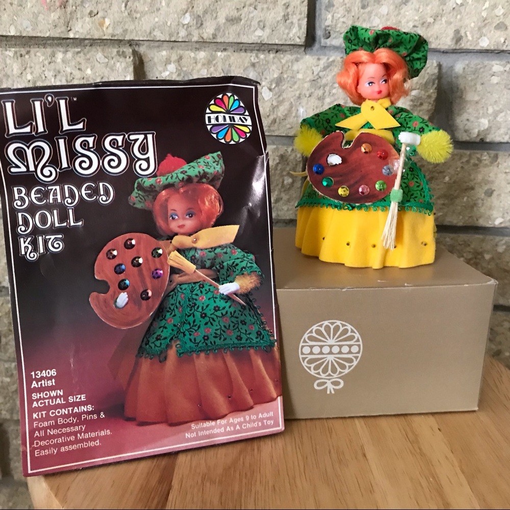 Li’l Missy Beaded Doll Kit, “Artist” vintage